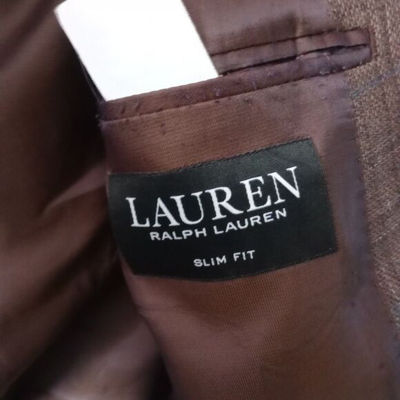 Ralph Lauren Blazer Men's 44R Brown Slim Fit Wool Blend Coat Jacket Luxury - Picture 4 of 6